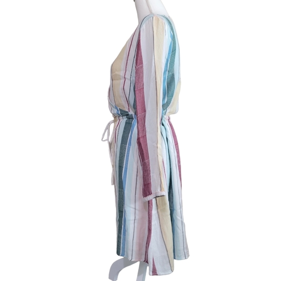 Rails Longsleeve Wrap Style Becca Dress in Cusco Stripe - Picture 3 of 7